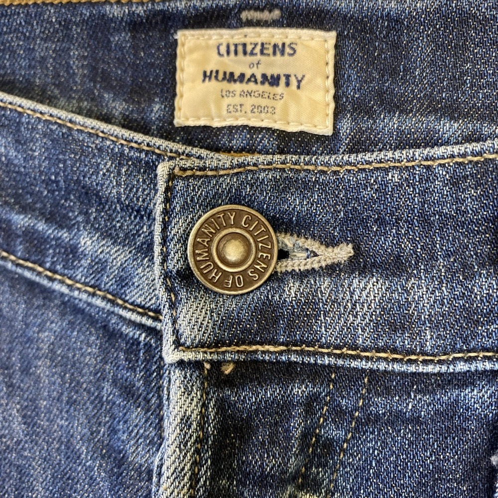 VTG Citizens Of Humanity Jeans Unisex 25 Blue Denim Corey Slouchy Slim USA - Picture 5 of 16